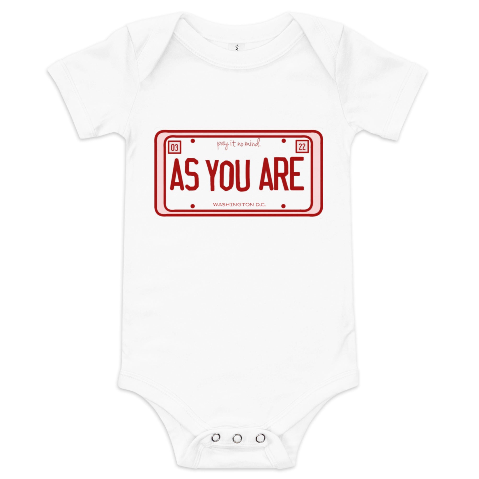 baby short sleeve one piece AYA license plates – as you